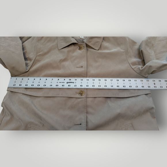 Gallery Women's L Khaki Tan Water Repellent Fully Lined Trench Coat - Picture 16 of 16